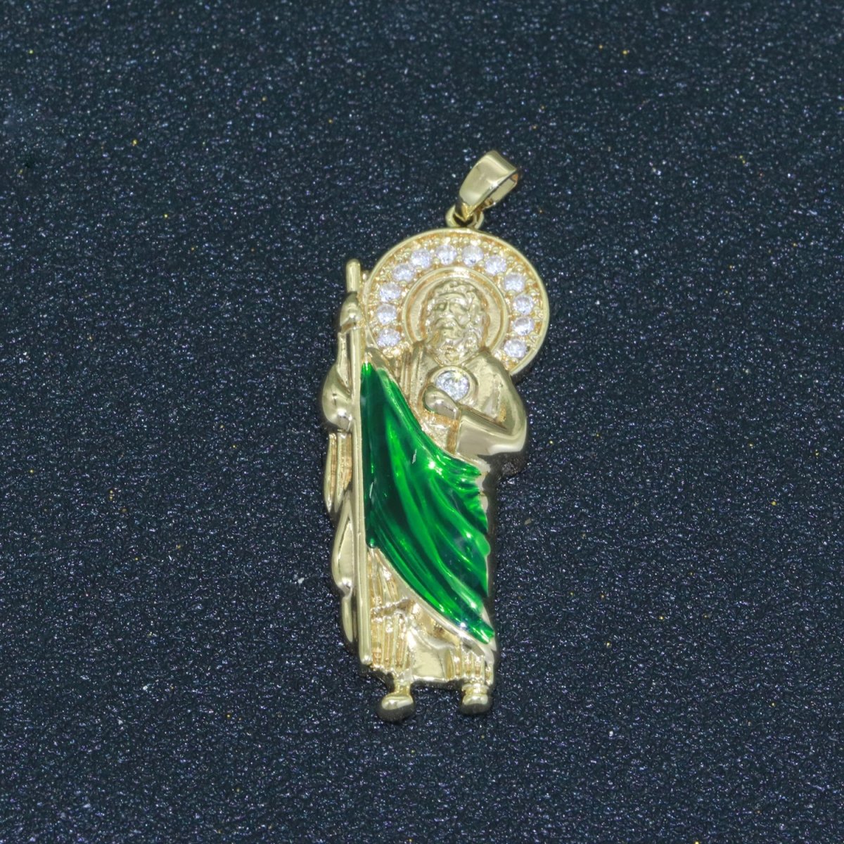 14K Gold Filled Figure San Judas Charm Saint Jude Pendant Hope Saint Pendant N-1332 - DLUXCA