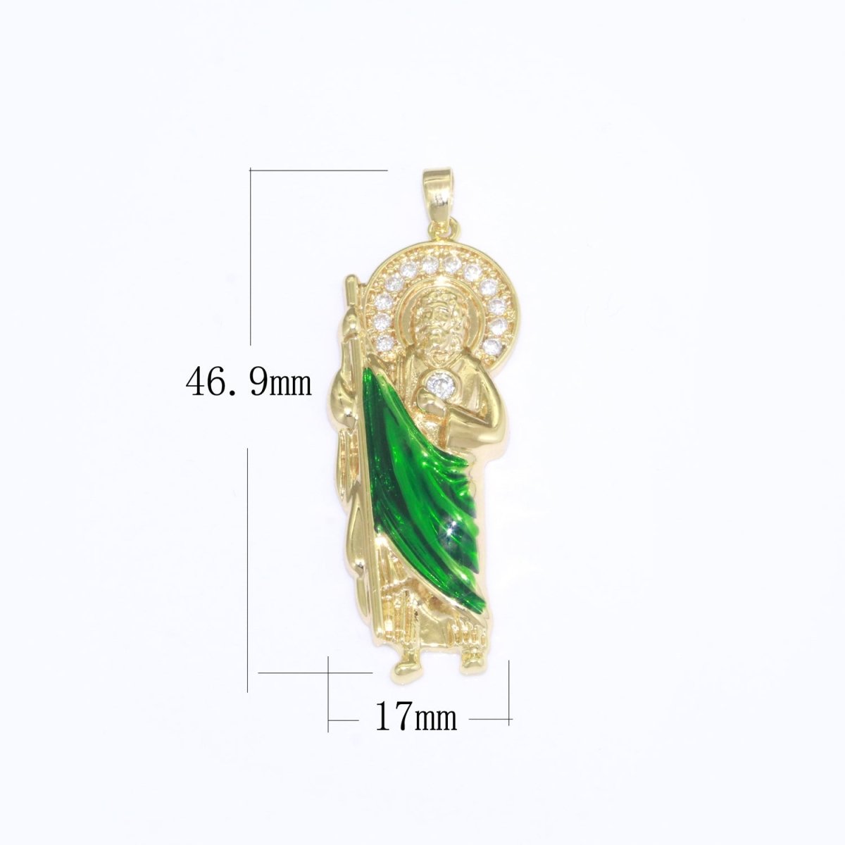 14K Gold Filled Figure San Judas Charm Saint Jude Pendant Hope Saint Pendant N-1332 - DLUXCA