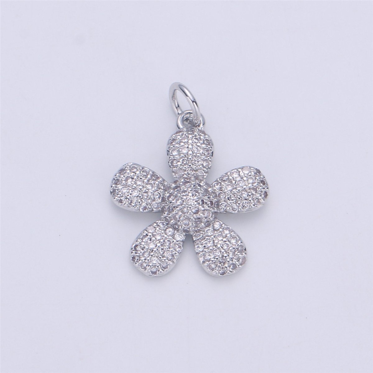14k Gold Filled Flower Charm Micro Pave Daisy Charm Cubic Daisy Pendant Floral Pendant for Necklace Bracelet Earring Component C-925