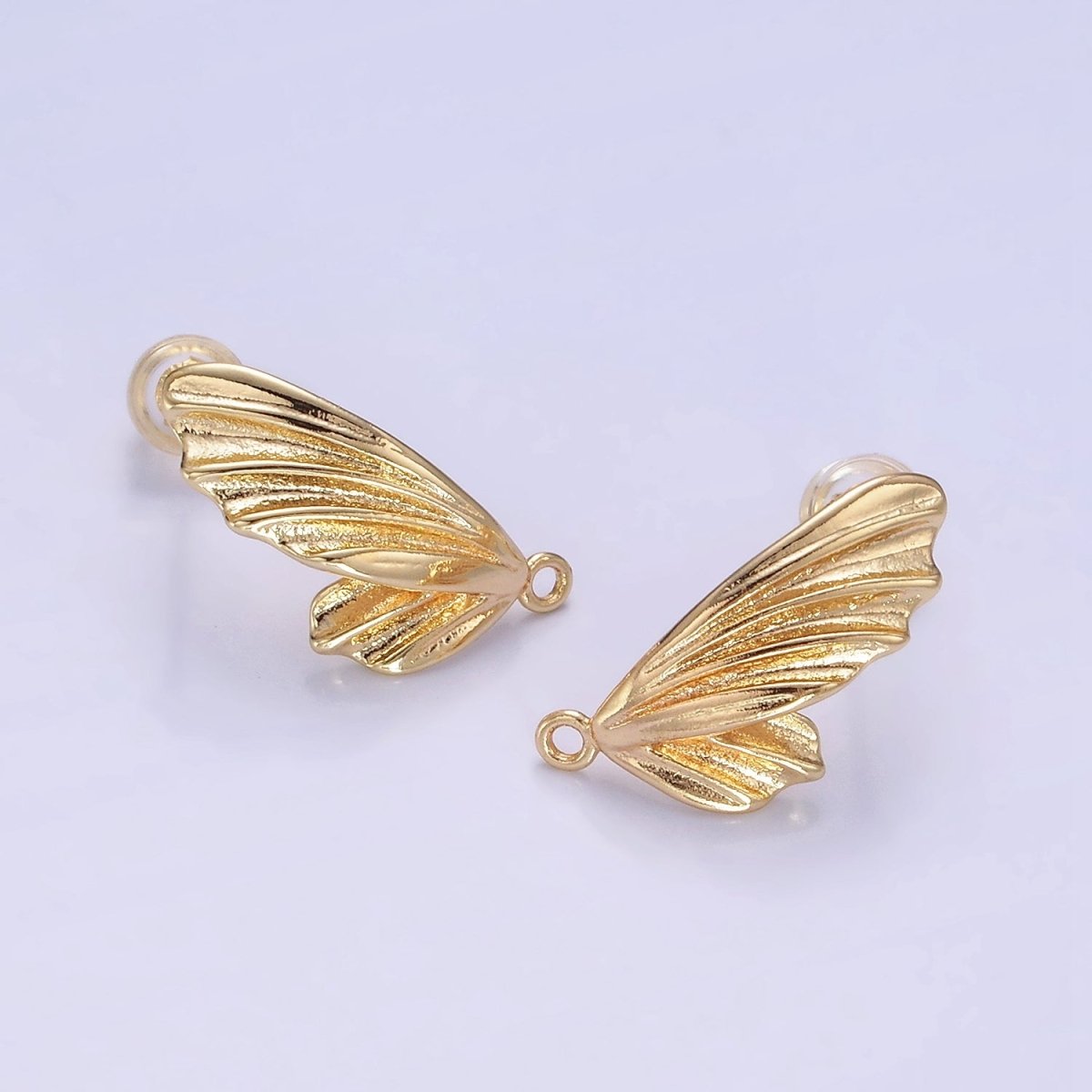 14K Gold Filled Foil Wings Loop Drop Stud Earrings Findings Set | Z706 - DLUXCA