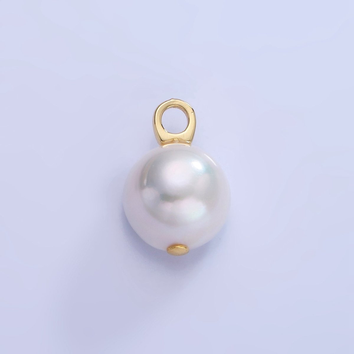 14K Gold Filled Freshwater Pearl Button Drop Pendant | P1715 - DLUXCA