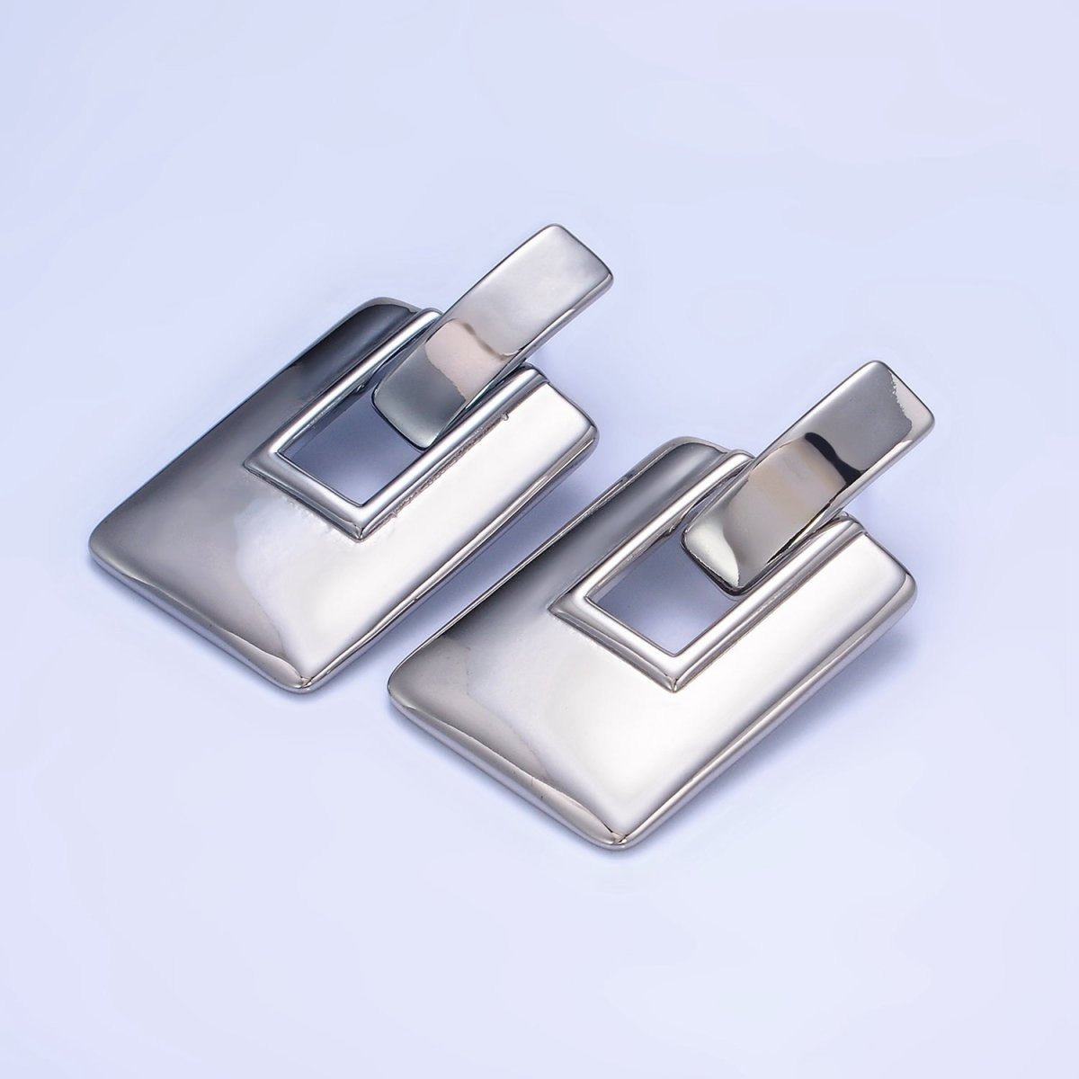 14K Gold Filled Geometric Rectangle Bar Drop Stud Earrings in Gold & Silver | P458 P459