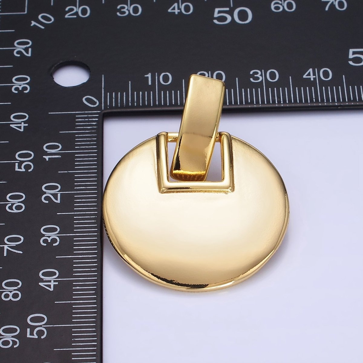 14K Gold Filled Geometric Round Bar Drop Stud Earrings | P462 - DLUXCA