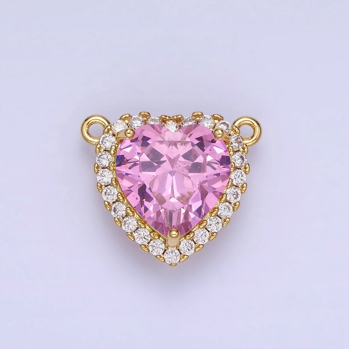 14K Gold Filled Green, Pink, Purple, Clear, Yellow, Red CZ Micro Paved Connector in Gold & Silver | G370 - G375