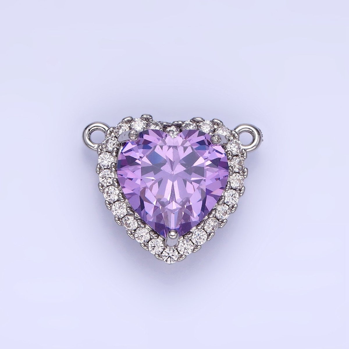 14K Gold Filled Green, Pink, Purple, Clear, Yellow, Red CZ Micro Paved Connector in Gold & Silver | G370 - G375