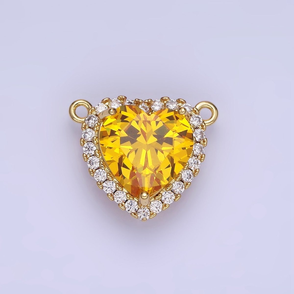 14K Gold Filled Green, Pink, Purple, Clear, Yellow, Red CZ Micro Paved Connector in Gold & Silver | G370 - G375