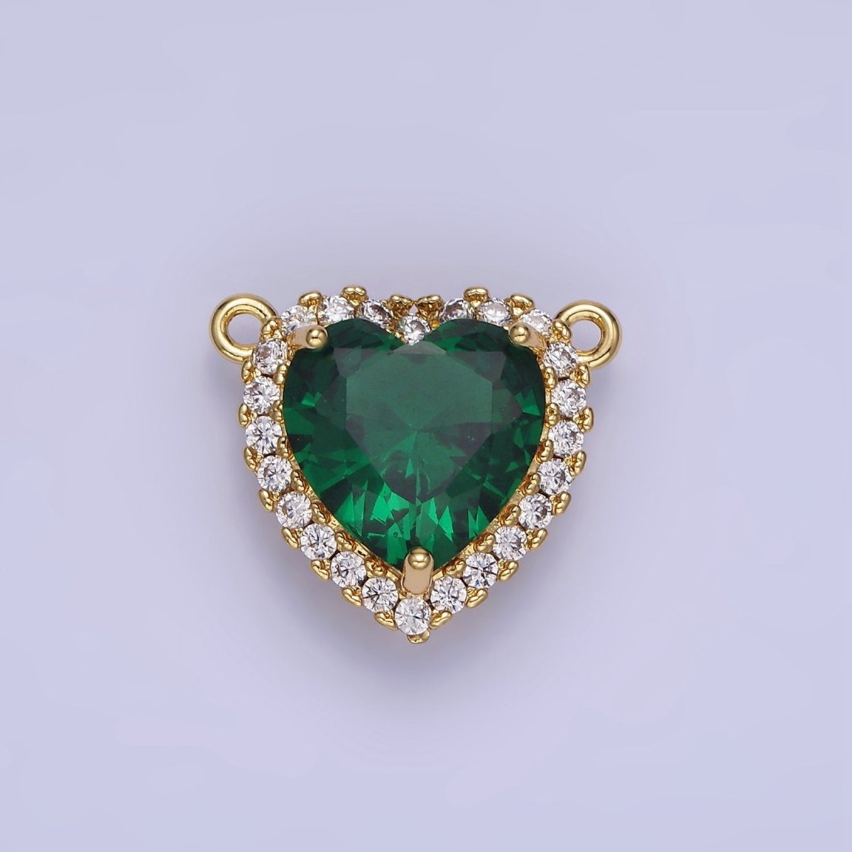 14K Gold Filled Green, Pink, Purple, Clear, Yellow, Red CZ Micro Paved Connector in Gold & Silver | G370 - G375