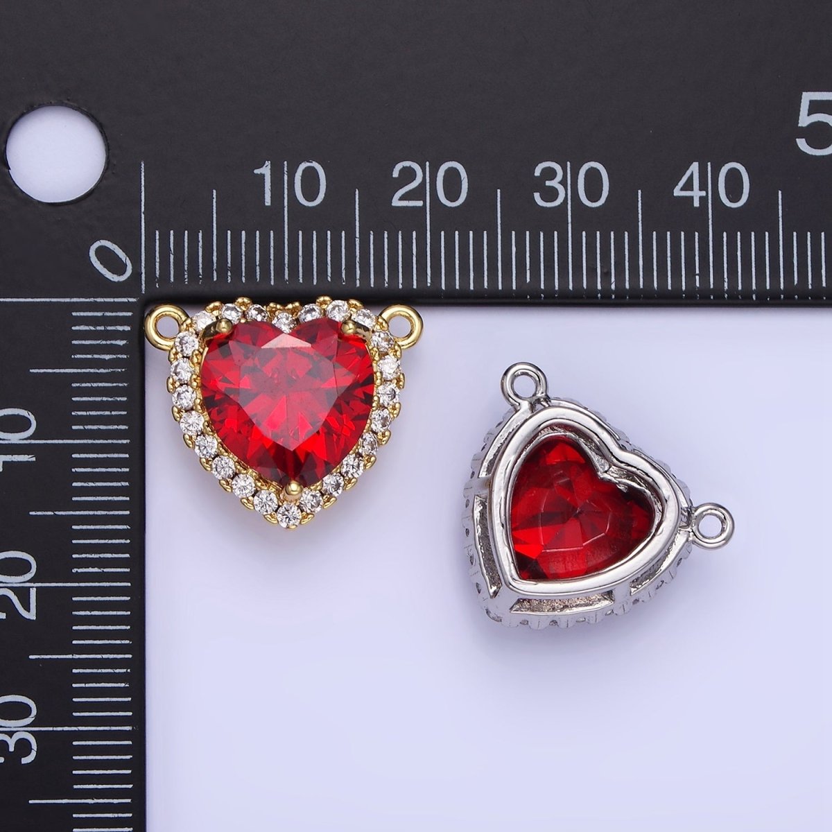 14K Gold Filled Green, Pink, Purple, Clear, Yellow, Red CZ Micro Paved Connector in Gold & Silver | G370 - G375