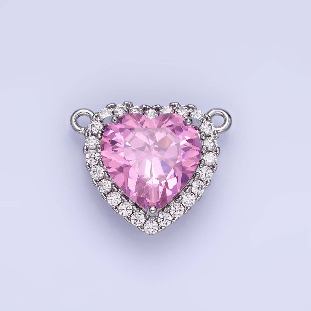 14K Gold Filled Green, Pink, Purple, Clear, Yellow, Red CZ Micro Paved Connector in Gold & Silver | G370 - G375