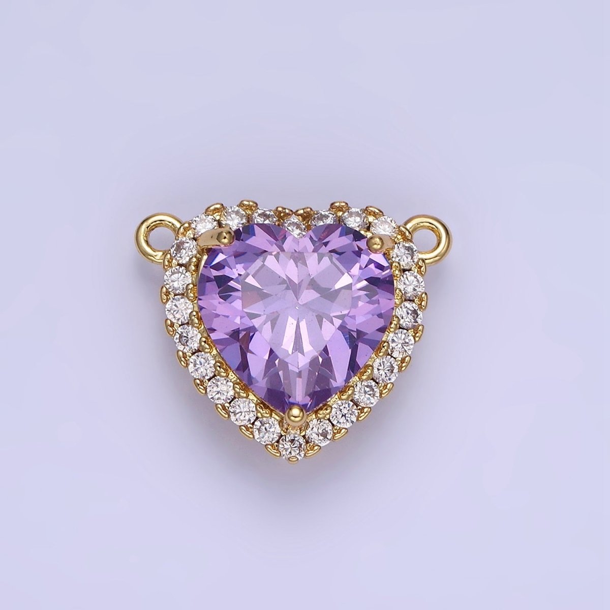 14K Gold Filled Green, Pink, Purple, Clear, Yellow, Red CZ Micro Paved Connector in Gold & Silver | G370 - G375