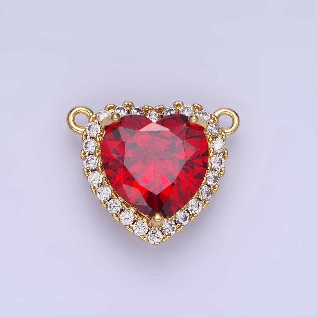 14K Gold Filled Green, Pink, Purple, Clear, Yellow, Red CZ Micro Paved Connector in Gold & Silver | G370 - G375