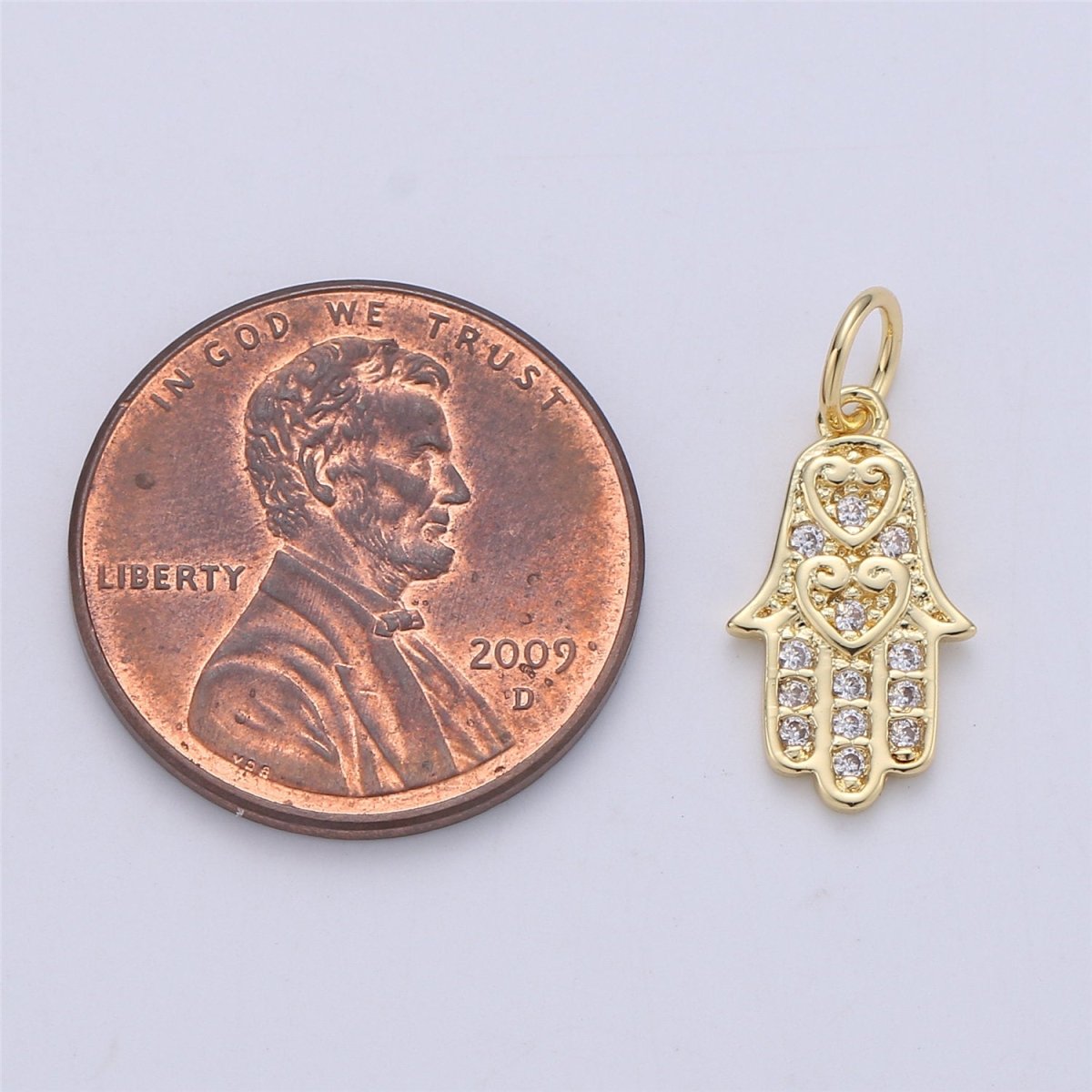 14k Gold Filled Hamsa Hand Charm Silver Hamsa Charm Micro Pave Charm, Amulet jewelry, Hand of fatima jewelry for Necklace Earring Bracelet C-839 E-913