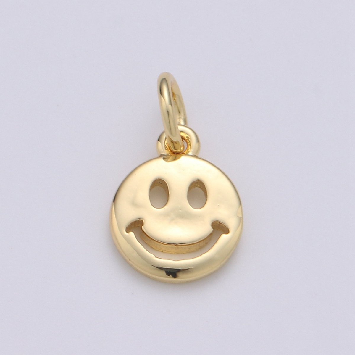 14K Gold Filled Happy Face Charm, Emoji Charm 13x8mm Gold Smile Charm Pendant Smiley Face Charms for Necklace Earring Bracelet Supply | D-651, D-697