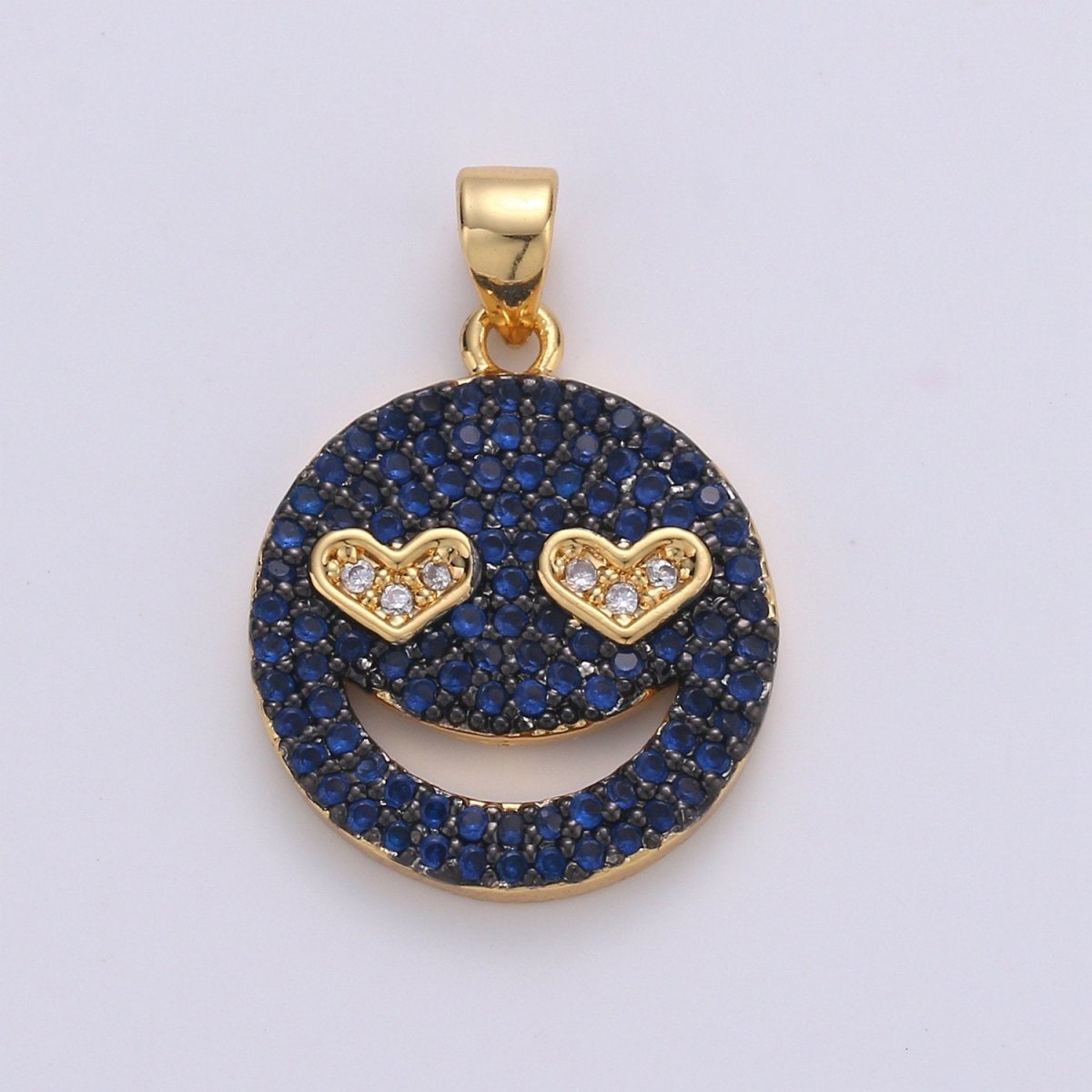 14k Gold Filled Happy Face Charm, Heart emoji charm Gold Smile Charm Pendant Smiley Dont worry be happy Jewelry Supply for Necklace Bracelet I-371~I-374