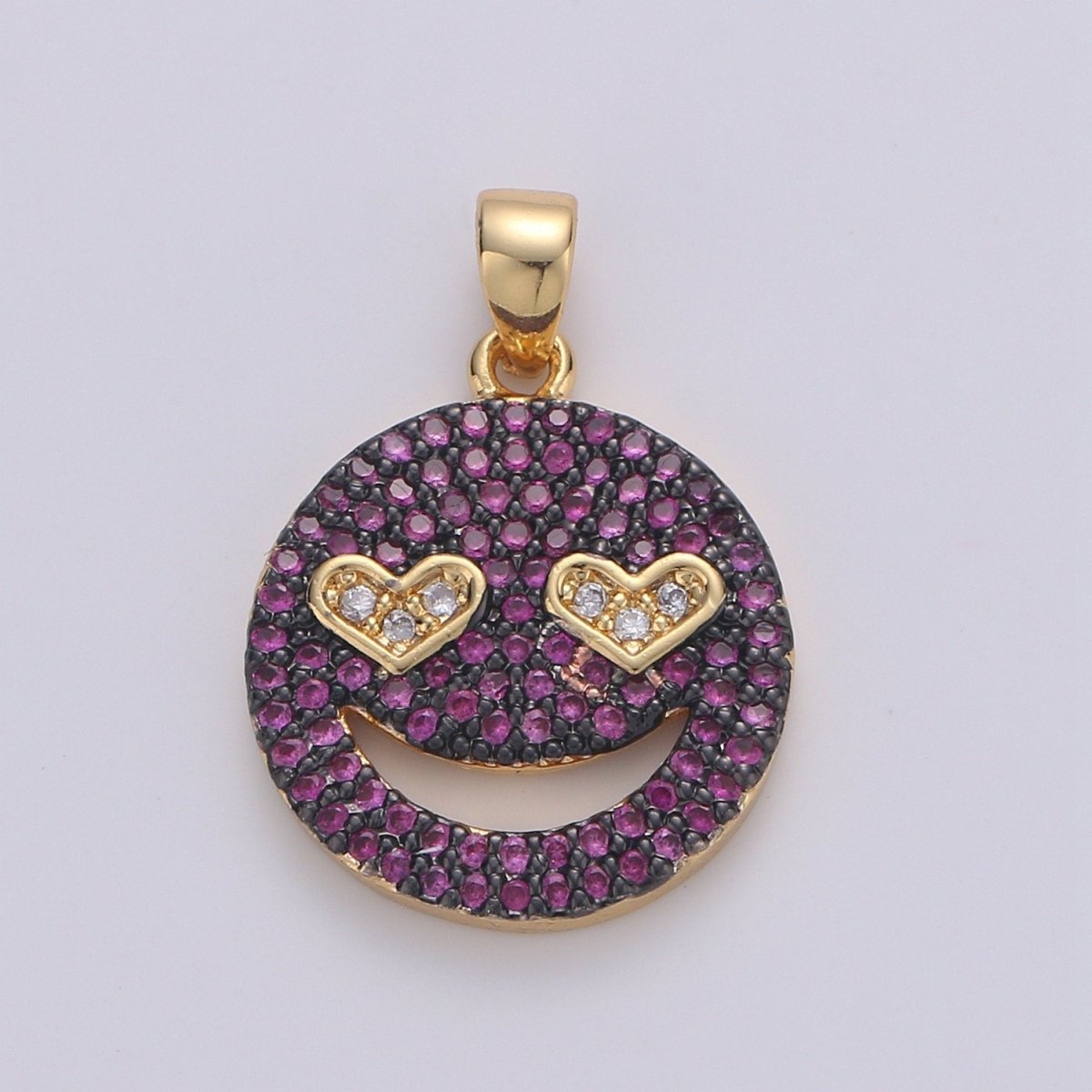14k Gold Filled Happy Face Charm, Heart emoji charm Gold Smile Charm Pendant Smiley Dont worry be happy Jewelry Supply for Necklace Bracelet I-371~I-374