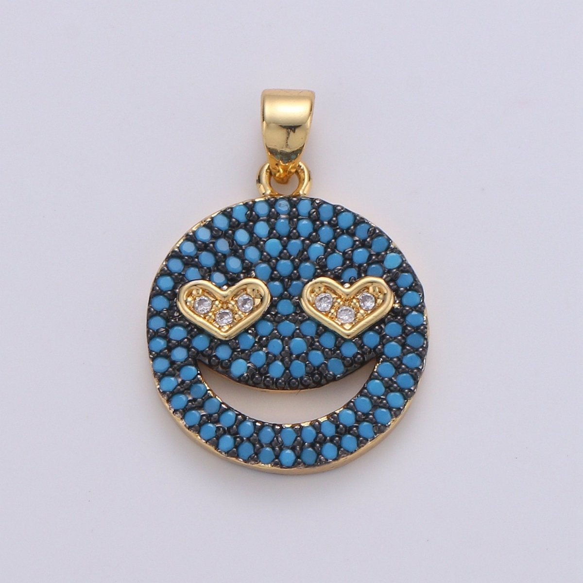 14k Gold Filled Happy Face Charm, Heart emoji charm Gold Smile Charm Pendant Smiley Dont worry be happy Jewelry Supply for Necklace Bracelet I-371~I-374