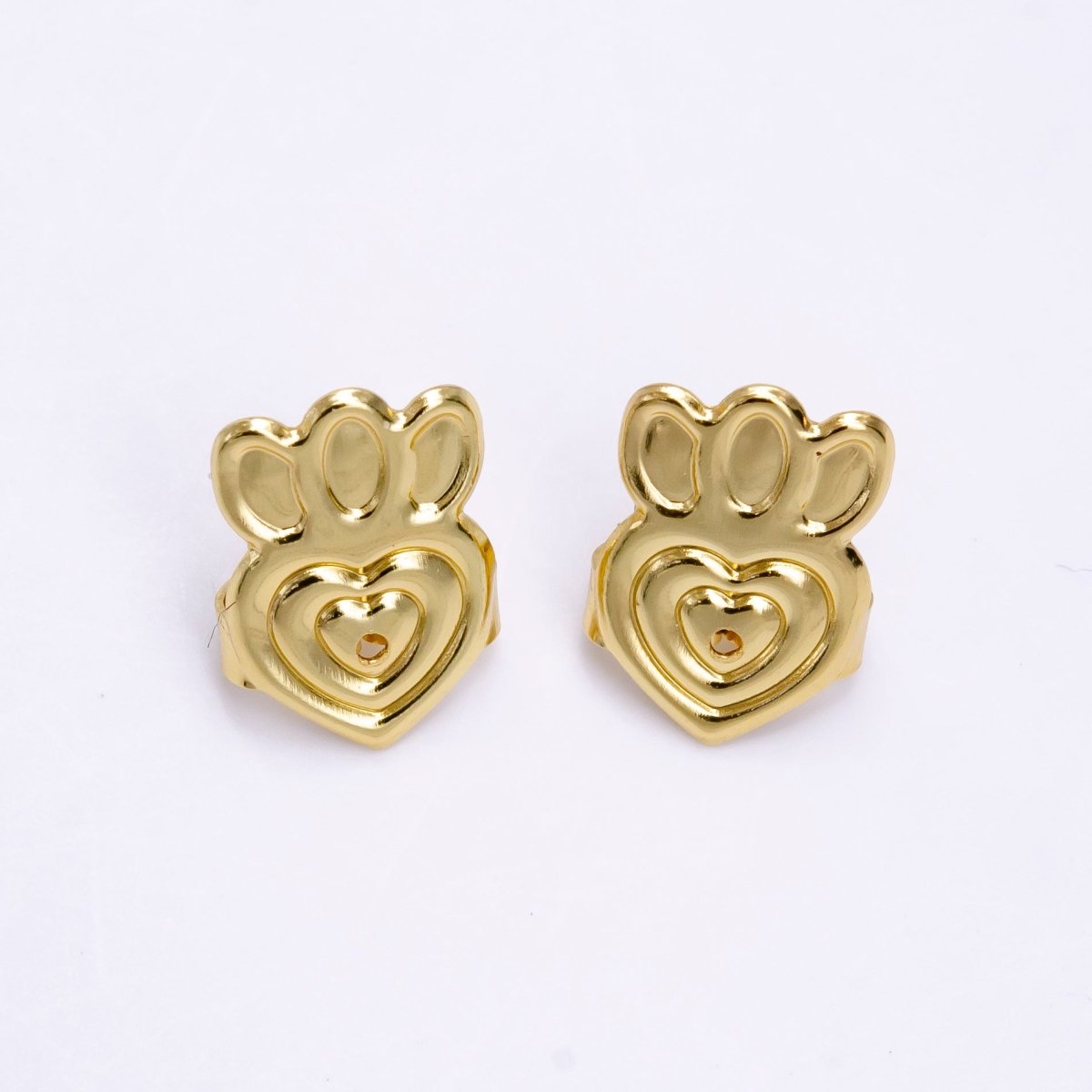 14K Gold Filled Heart Flower Lined Earrings Back Lifter Stabilizer Supply in Gold & Silver | Z-910 Z-911
