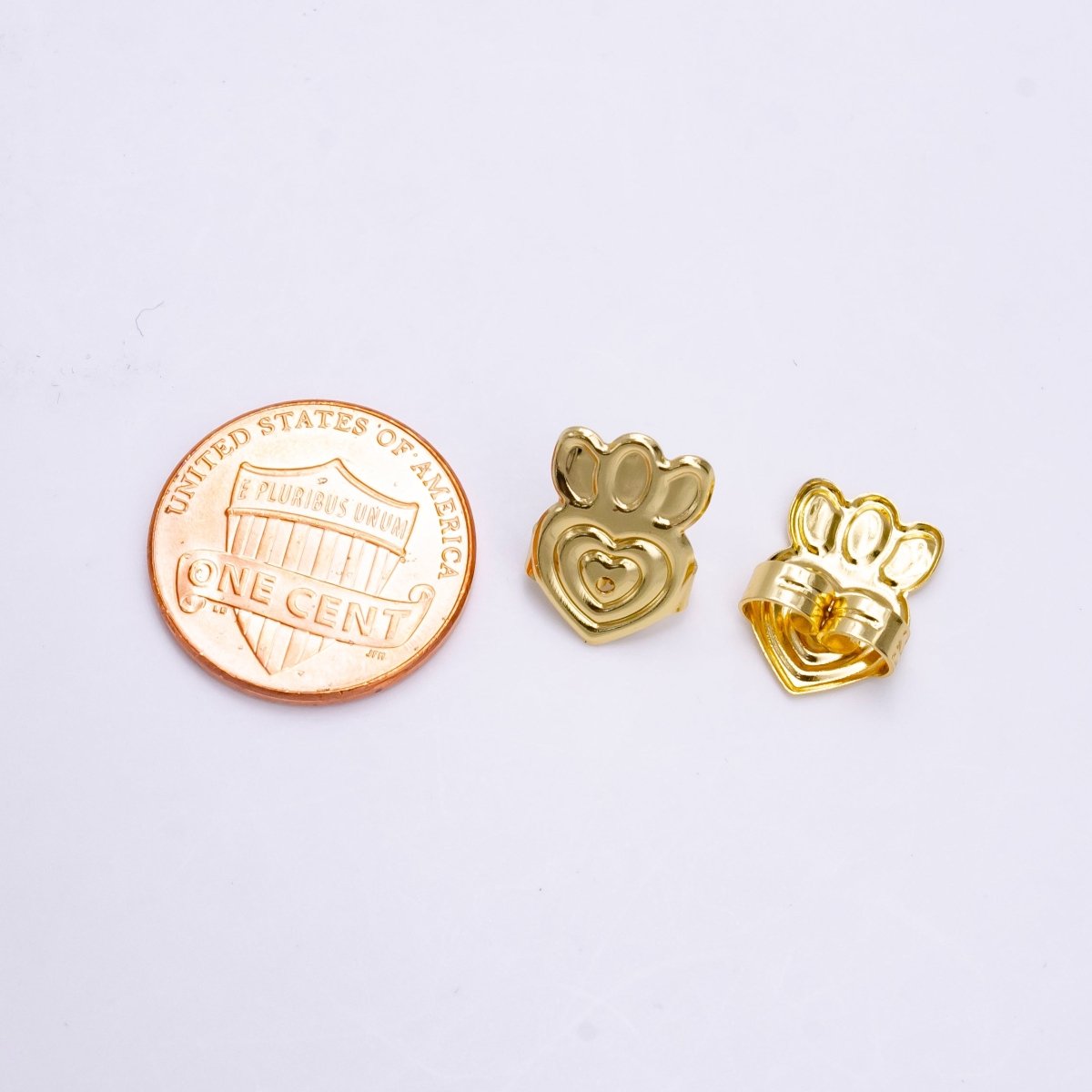 14K Gold Filled Heart Flower Lined Earrings Back Lifter Stabilizer Supply in Gold & Silver | Z-910 Z-911