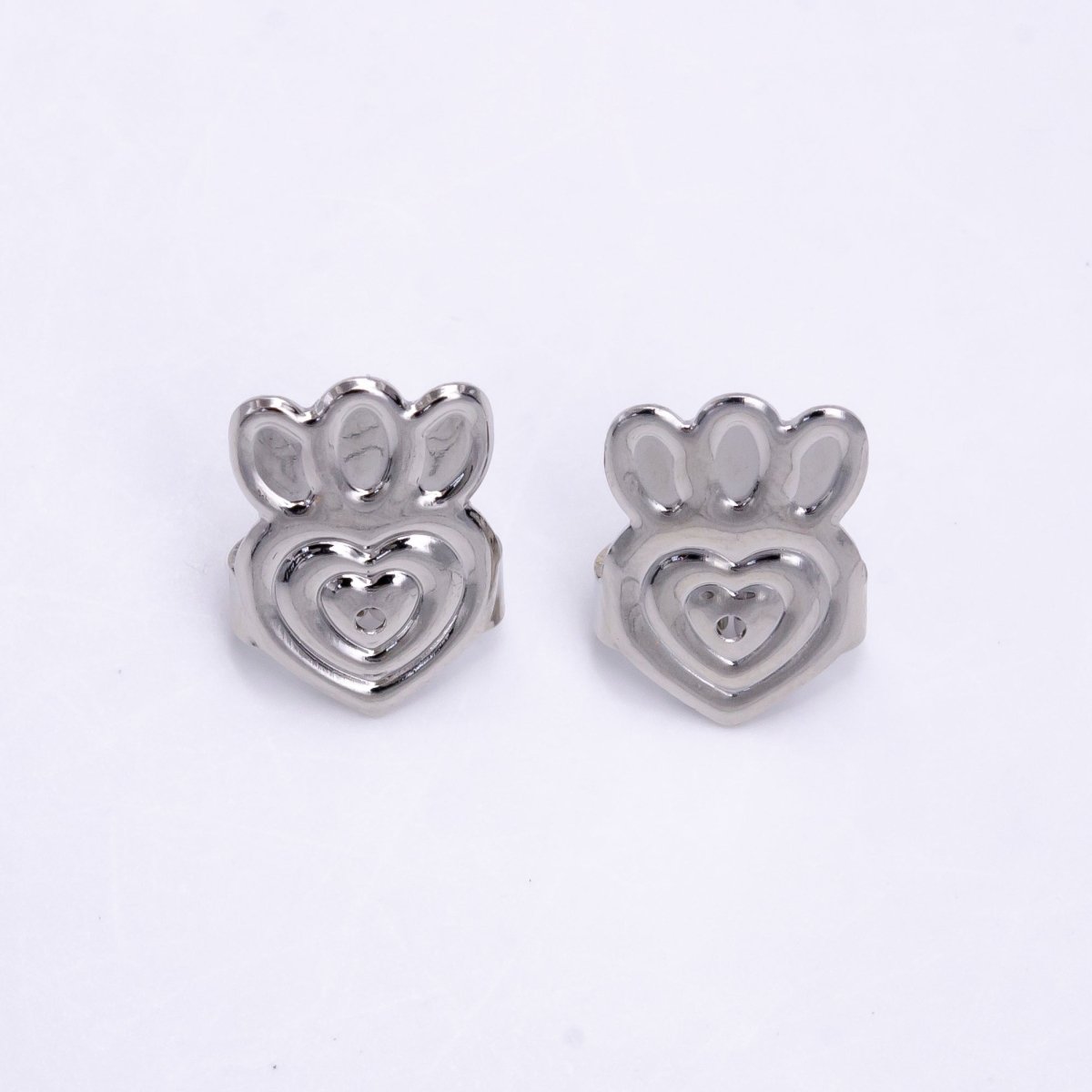 14K Gold Filled Heart Flower Lined Earrings Back Lifter Stabilizer Supply in Gold & Silver | Z-910 Z-911