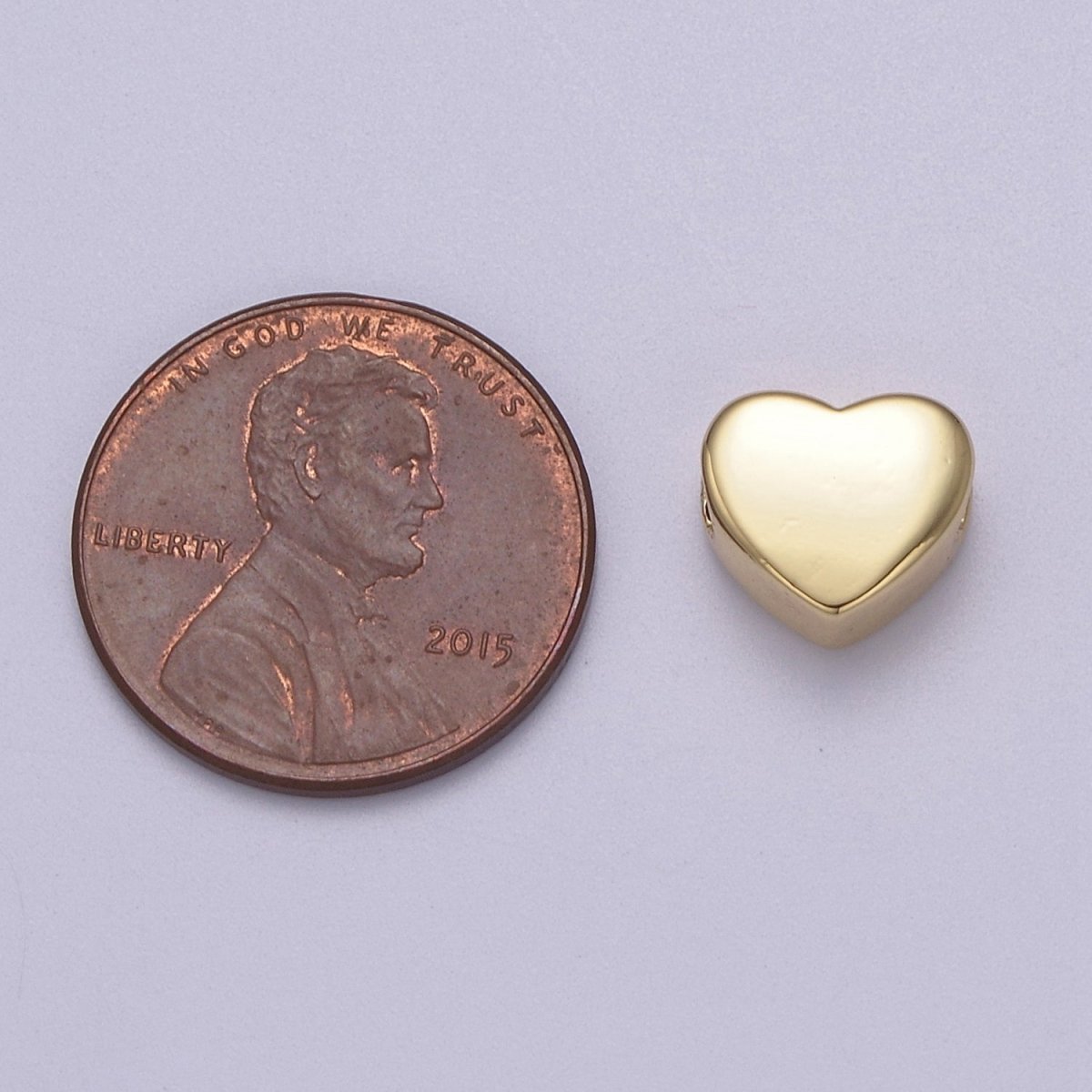 14K Gold Filled Heart Love Minimalist Hypoallergenic Spacer Beads | B-065 - DLUXCA