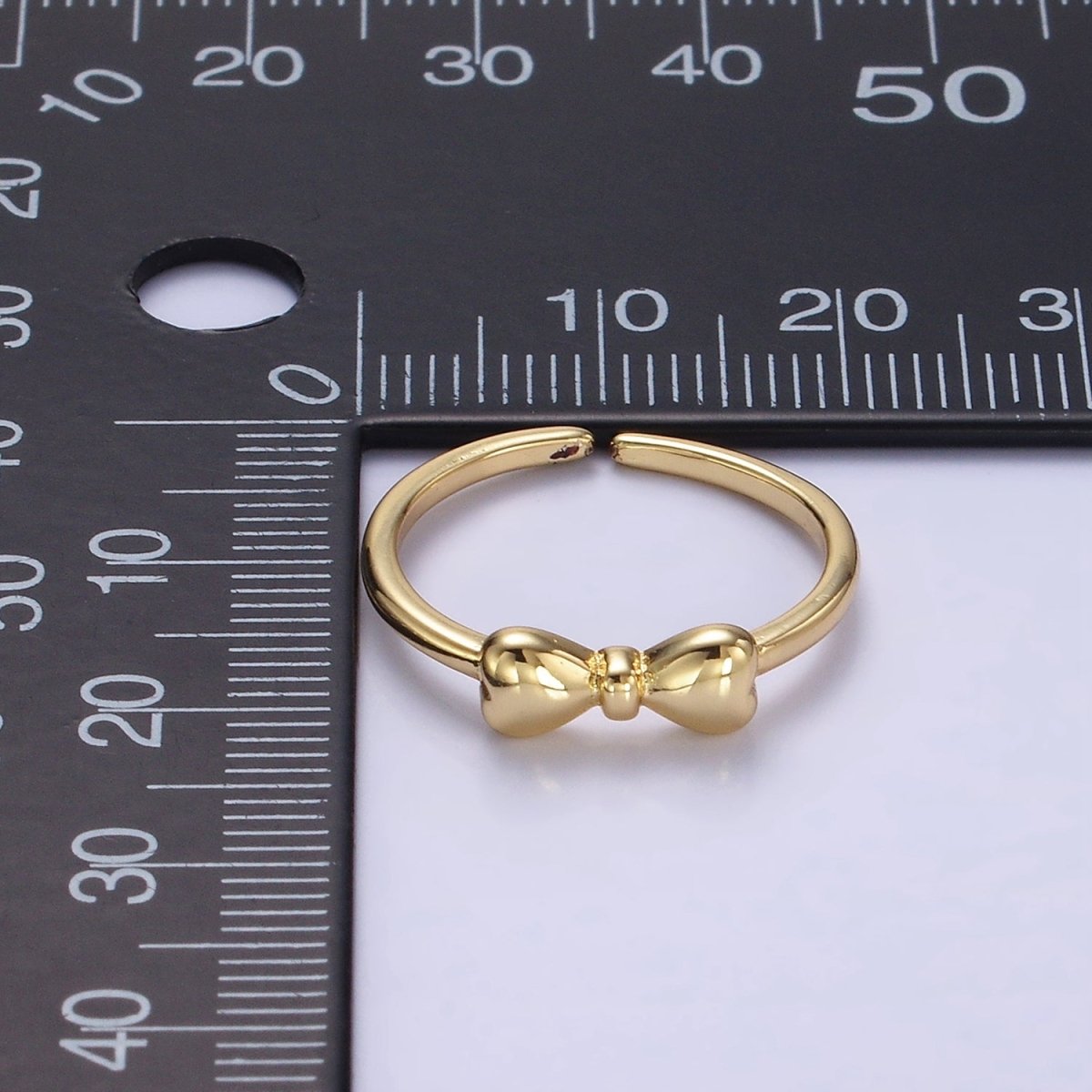 14K Gold Filled Heart Ribbon Dainty Bow Ring in Gold & Silver | O1384 O1385