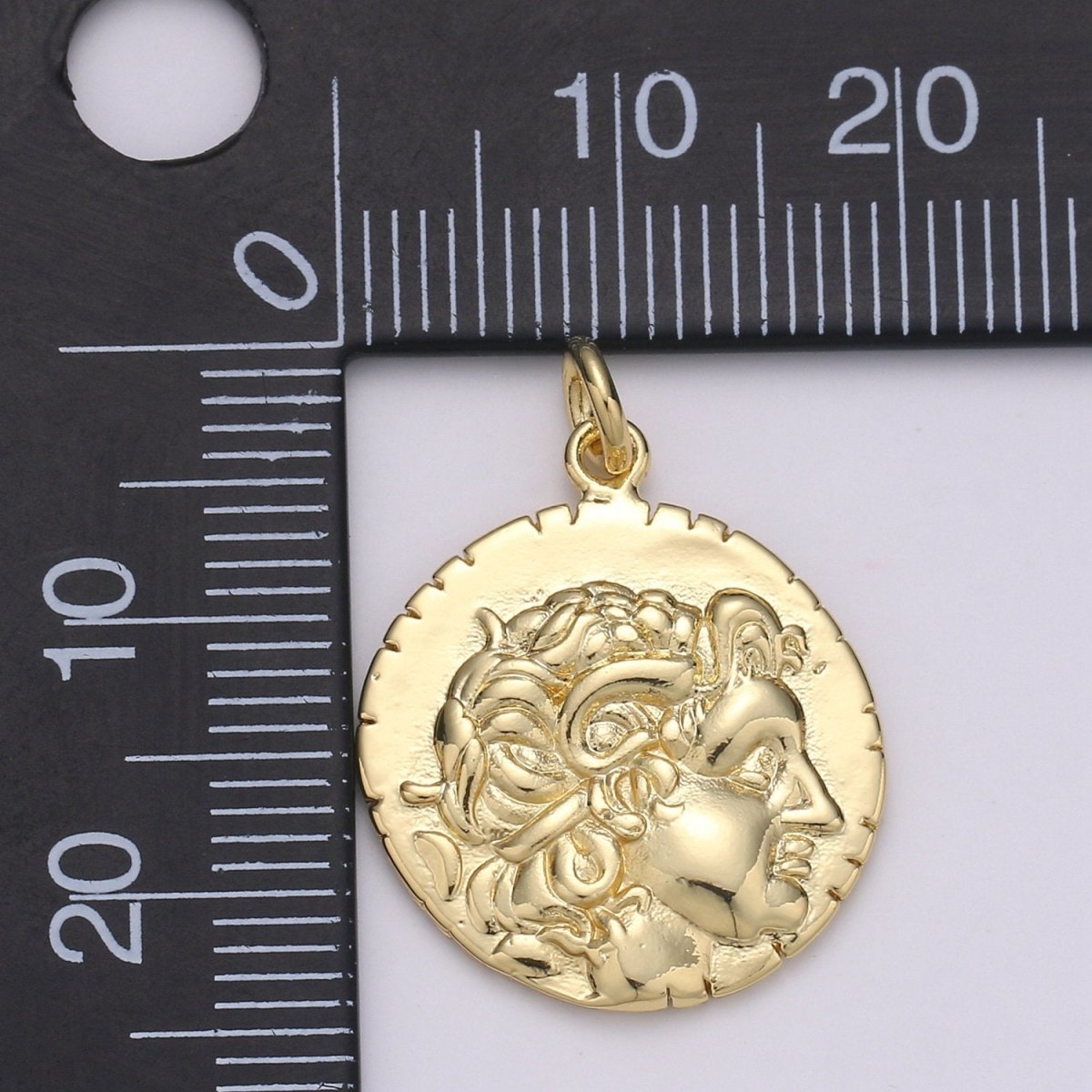 14k Gold Filled Hercules Coin Pendant Ancient Coin Pendant, Greek Warrior Heracles Coin Pendant, Fancy DIY jewelry, Warrior Pendant D-203 - DLUXCA