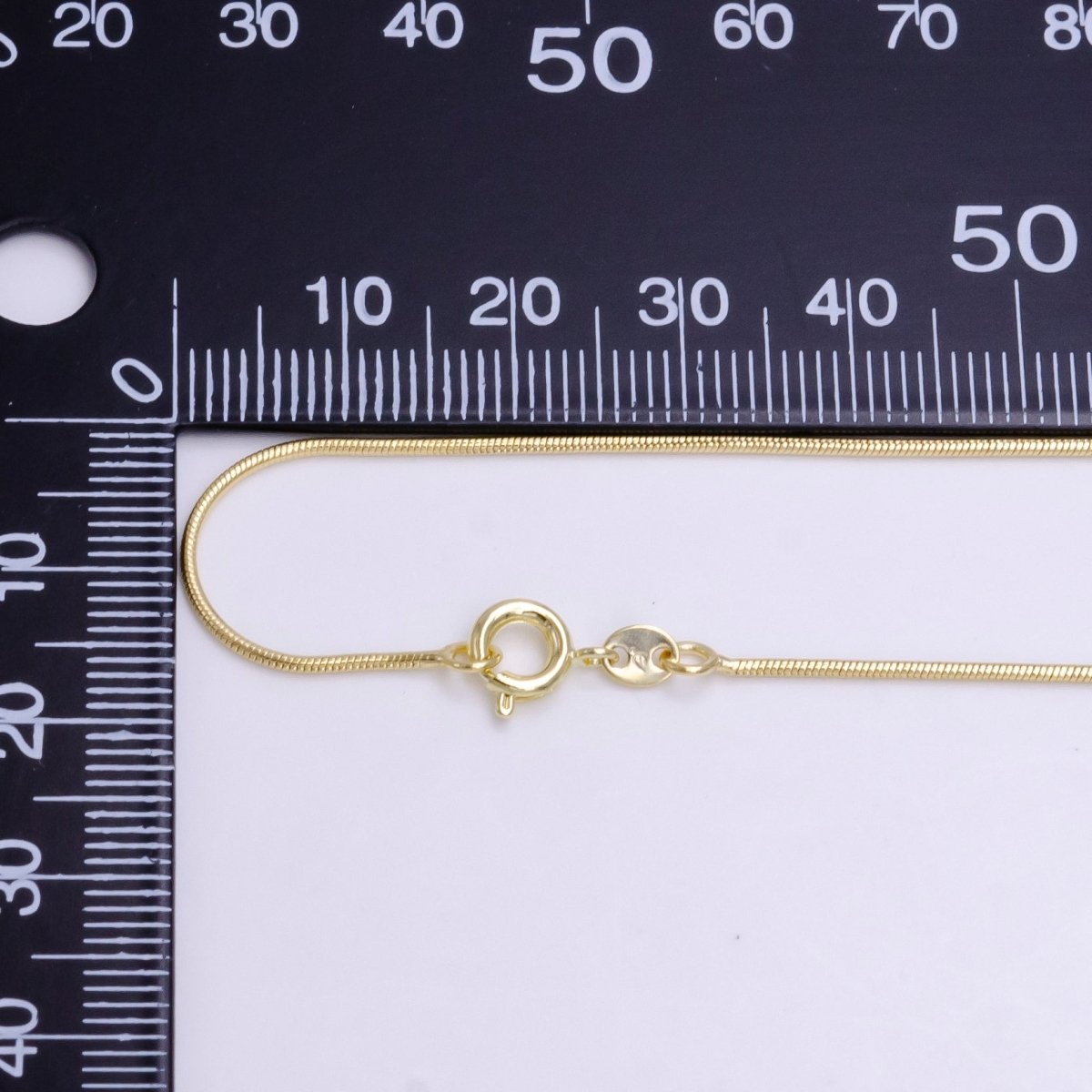14k Gold Filled Herringbone Chain Necklace - Dainty 1mm Gold Snake Chain - 18 Inches Layering Necklace Ready To Wear w/ Lobster Clasp | WA-413 Clearance Pricing - DLUXCA