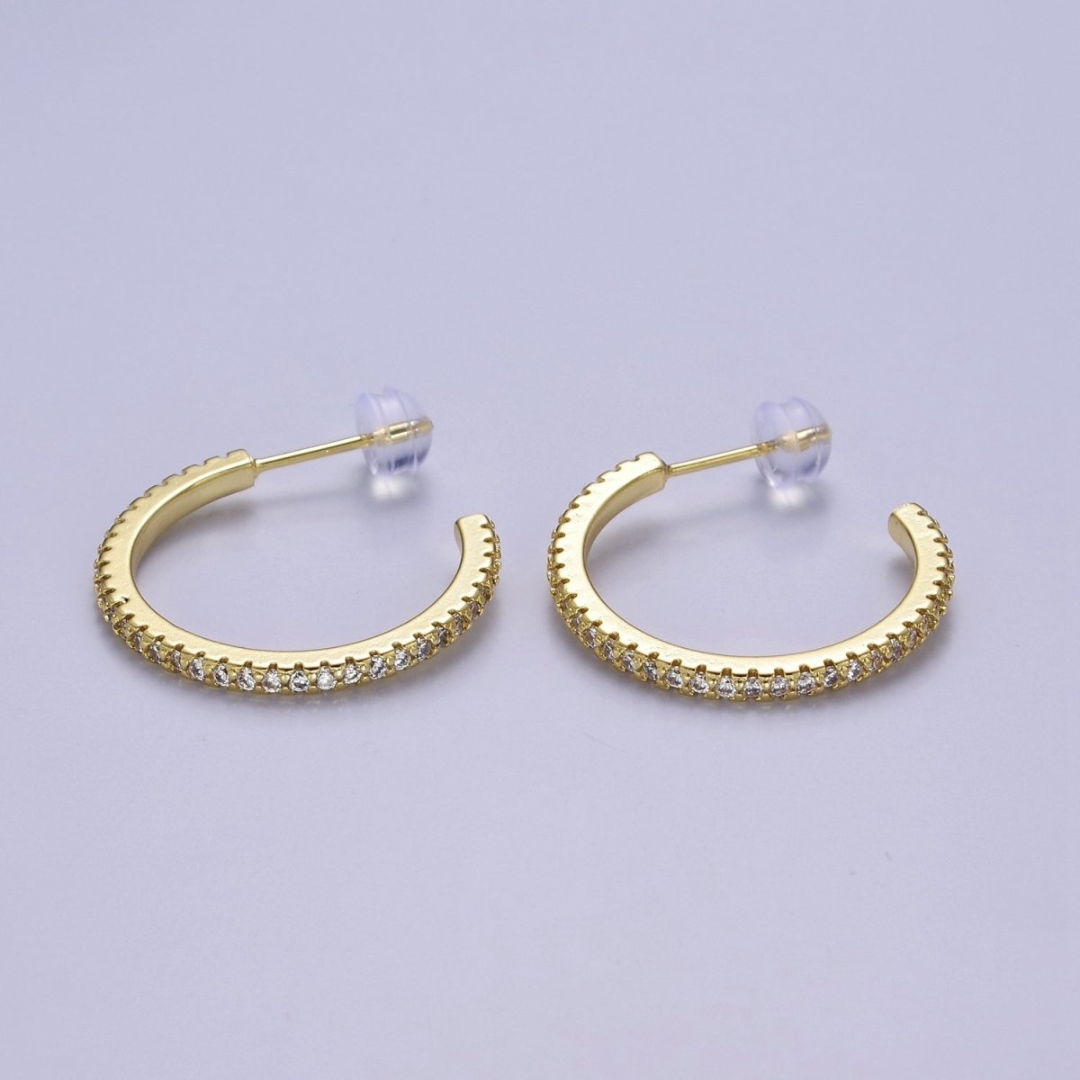 14k Gold Filled Hoop Earrings with Micro Pave, Cubic Zirconia, Dainty Hoops, Zircon Hoops, Wholesale Jewelry V-170 V-171 V-172