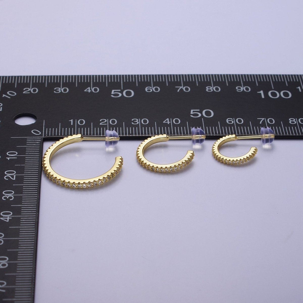 14k Gold Filled Hoop Earrings with Micro Pave, Cubic Zirconia, Dainty Hoops, Zircon Hoops, Wholesale Jewelry V-170 V-171 V-172