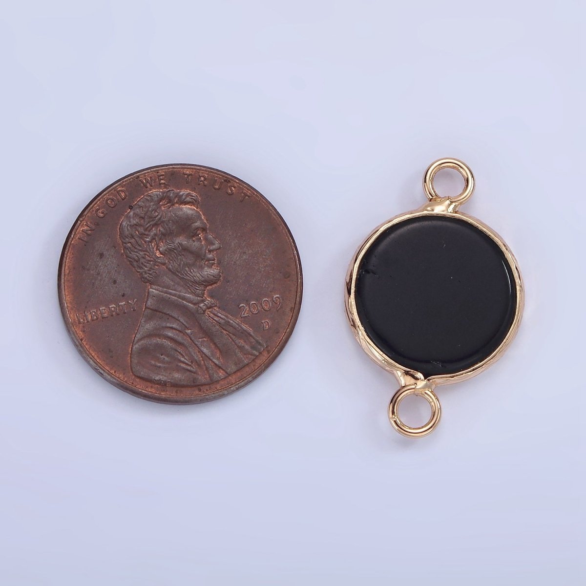 14K Gold Filled Howlite, Amazonite, Rose Quartz, Onyx Round Bezel Connector | G-024 G-207 - G-029