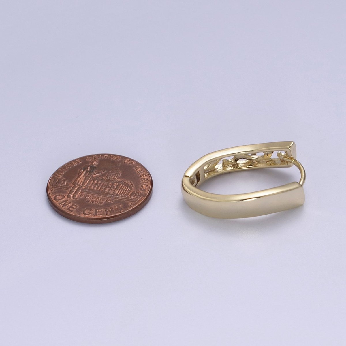 14K Gold Filled Hypoallergenic Filigree Latch Back Lever Ear Hook Earrings T-292 - DLUXCA