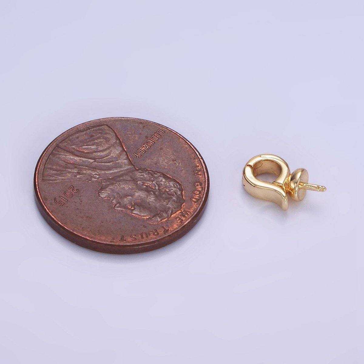 14k Gold Filled Interchangeable Pendant Bail Clasp Removable Bail with Peg Z-699 - DLUXCA