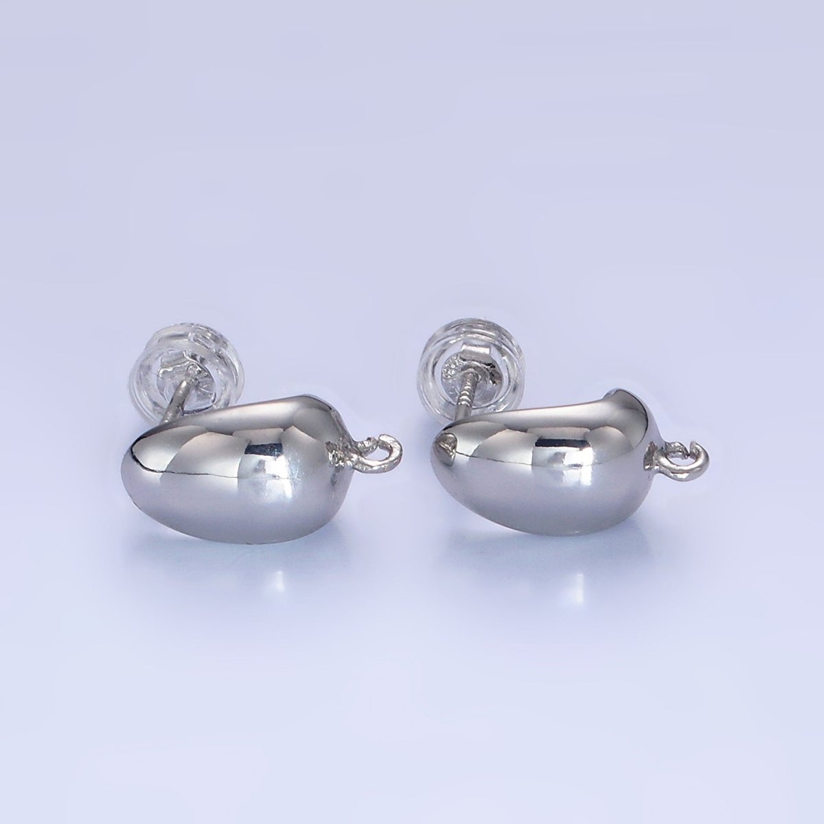 14K  Gold Filled J-Shaped Dome Hoop Earrings Findings | L-523