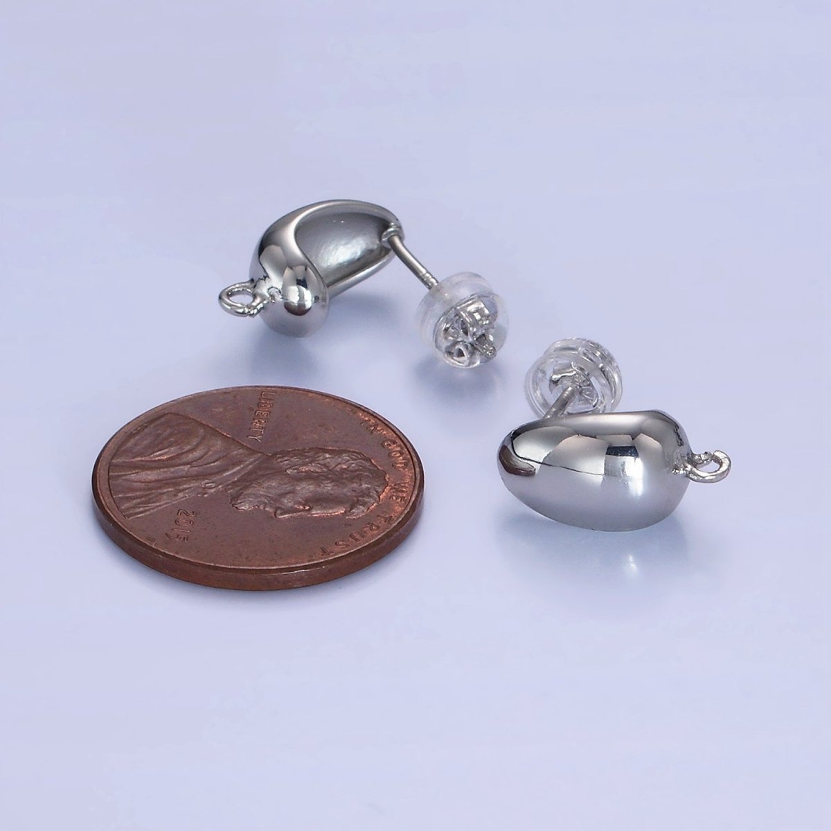 14K  Gold Filled J-Shaped Dome Hoop Earrings Findings | L-523