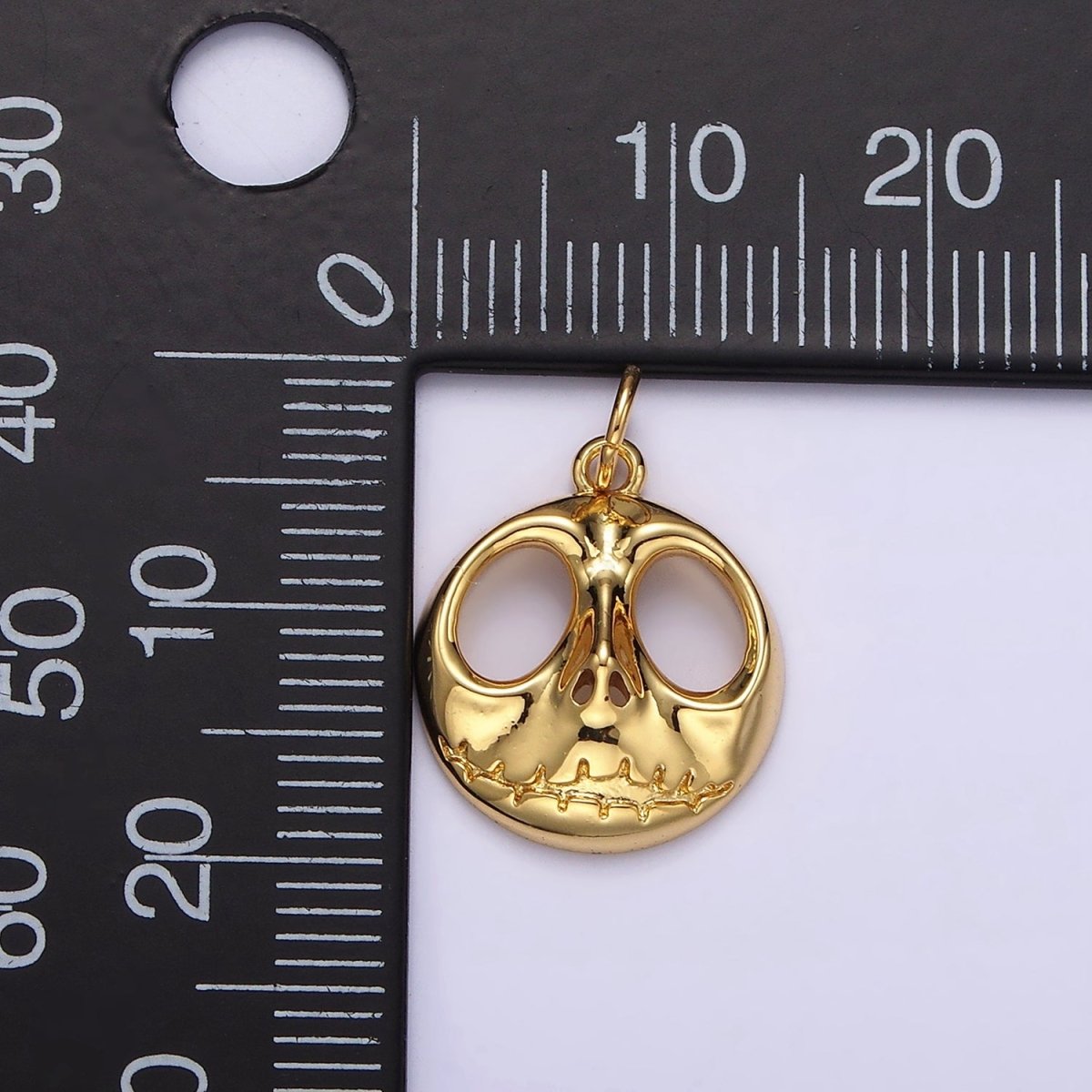 14K Gold Filled Jack Nightmare Open Round Charm in Gold & Silver | AG398 AG399