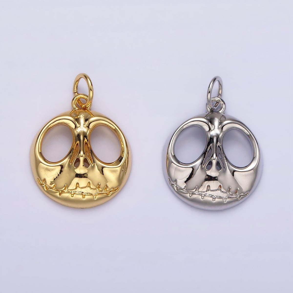 14K Gold Filled Jack Nightmare Open Round Charm in Gold & Silver | AG398 AG399