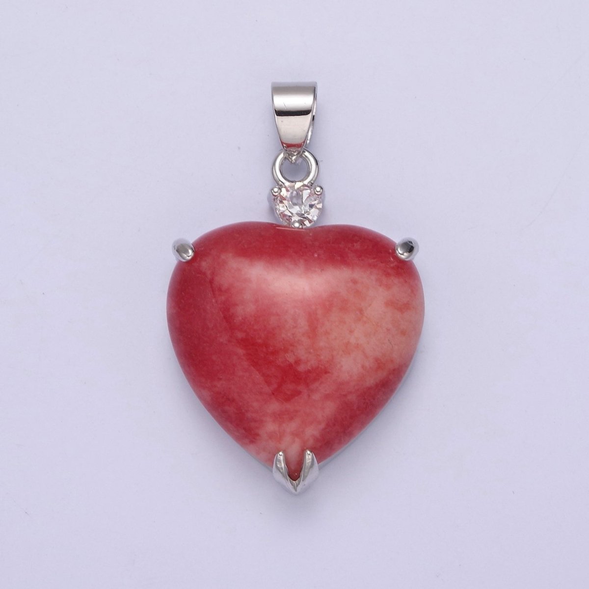 14k Gold Filled Jade Heart Pendant Puffy Heart Charm W-625~W-628