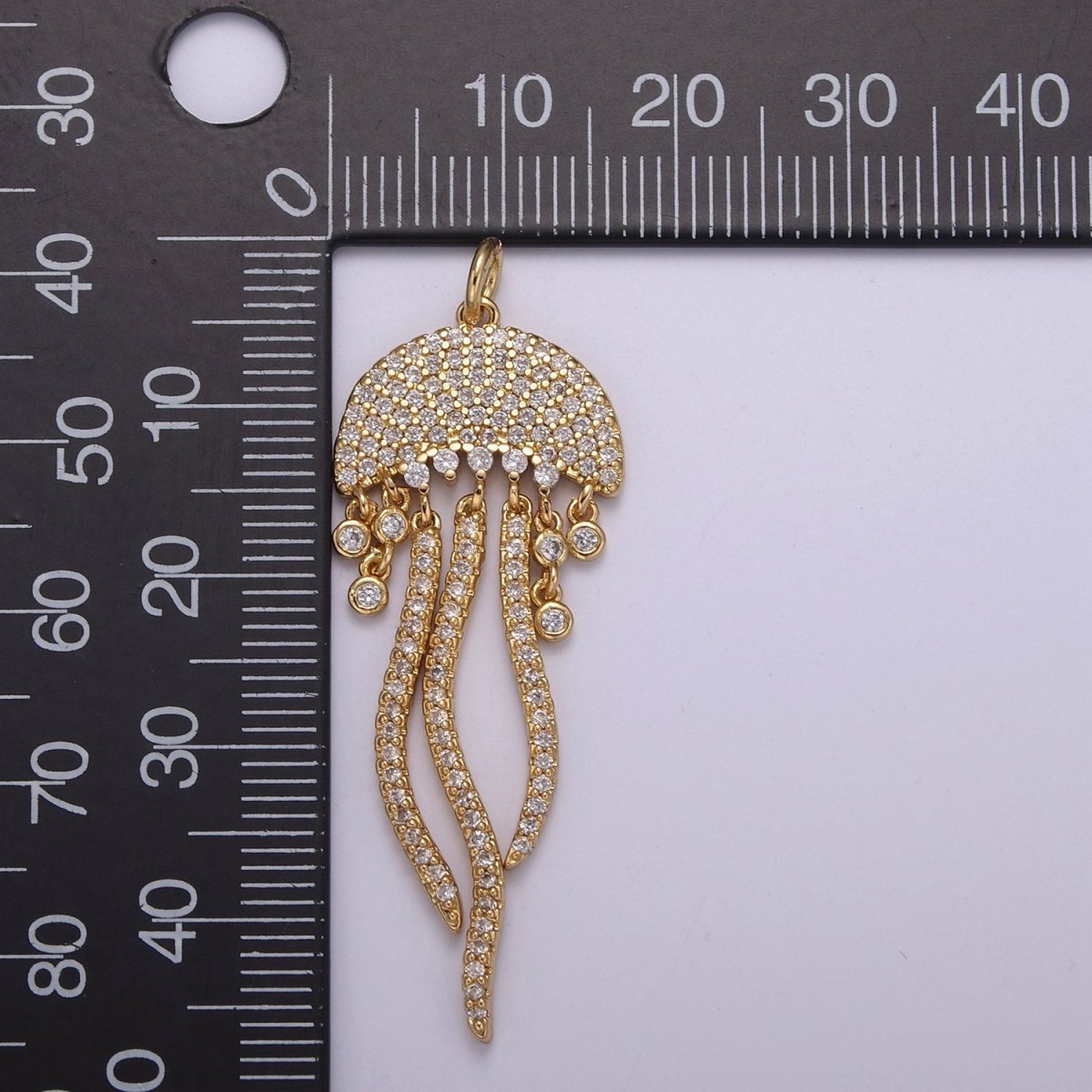 14K Gold Filled Jellyfish Charm Micro Pave Dangle Charm Ocean Lover Pendant Under The Sea Inspired Nautical, Beach Charms N-220 N-221