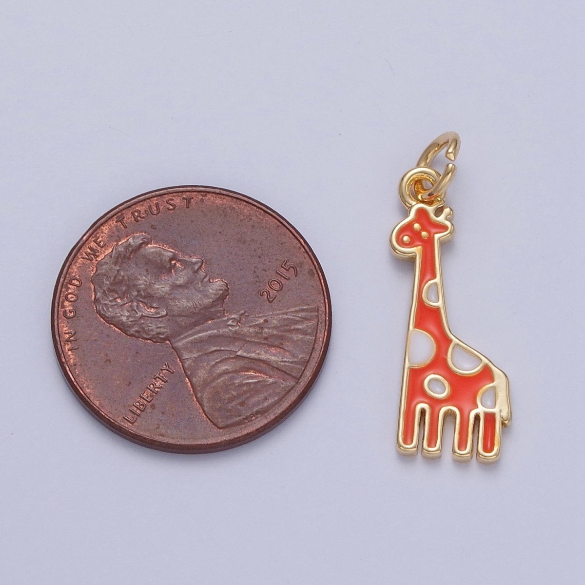 14K Gold Filled Kawaii Enamel Giraffe Safari Charm | X-091 - X-099