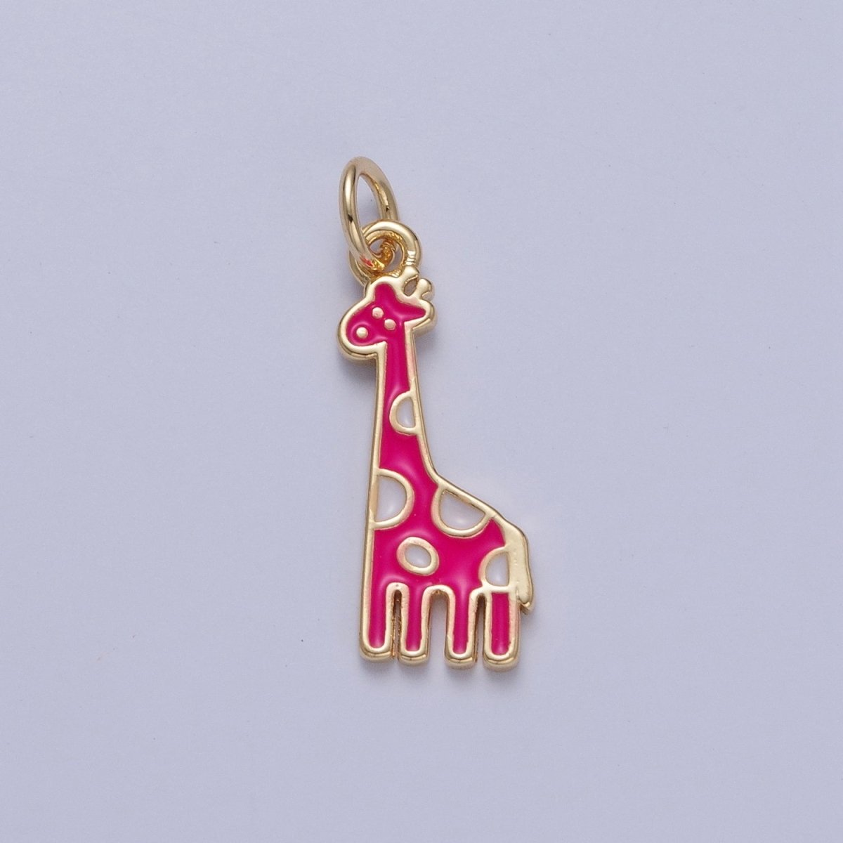 14K Gold Filled Kawaii Enamel Giraffe Safari Charm | X-091 - X-099