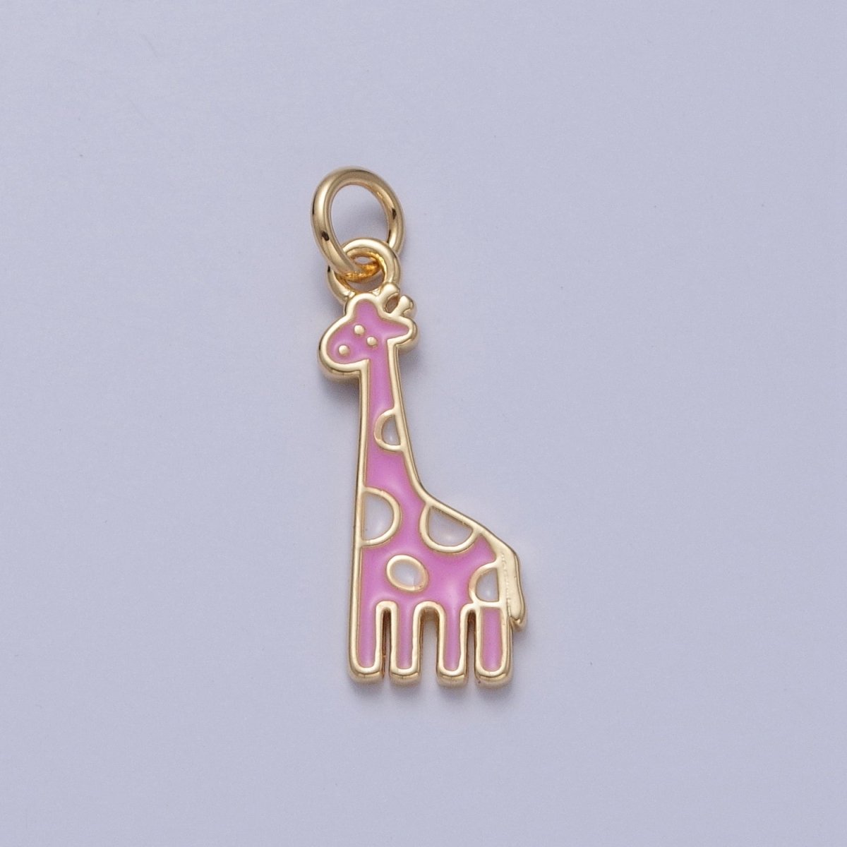 14K Gold Filled Kawaii Enamel Giraffe Safari Charm | X-091 - X-099