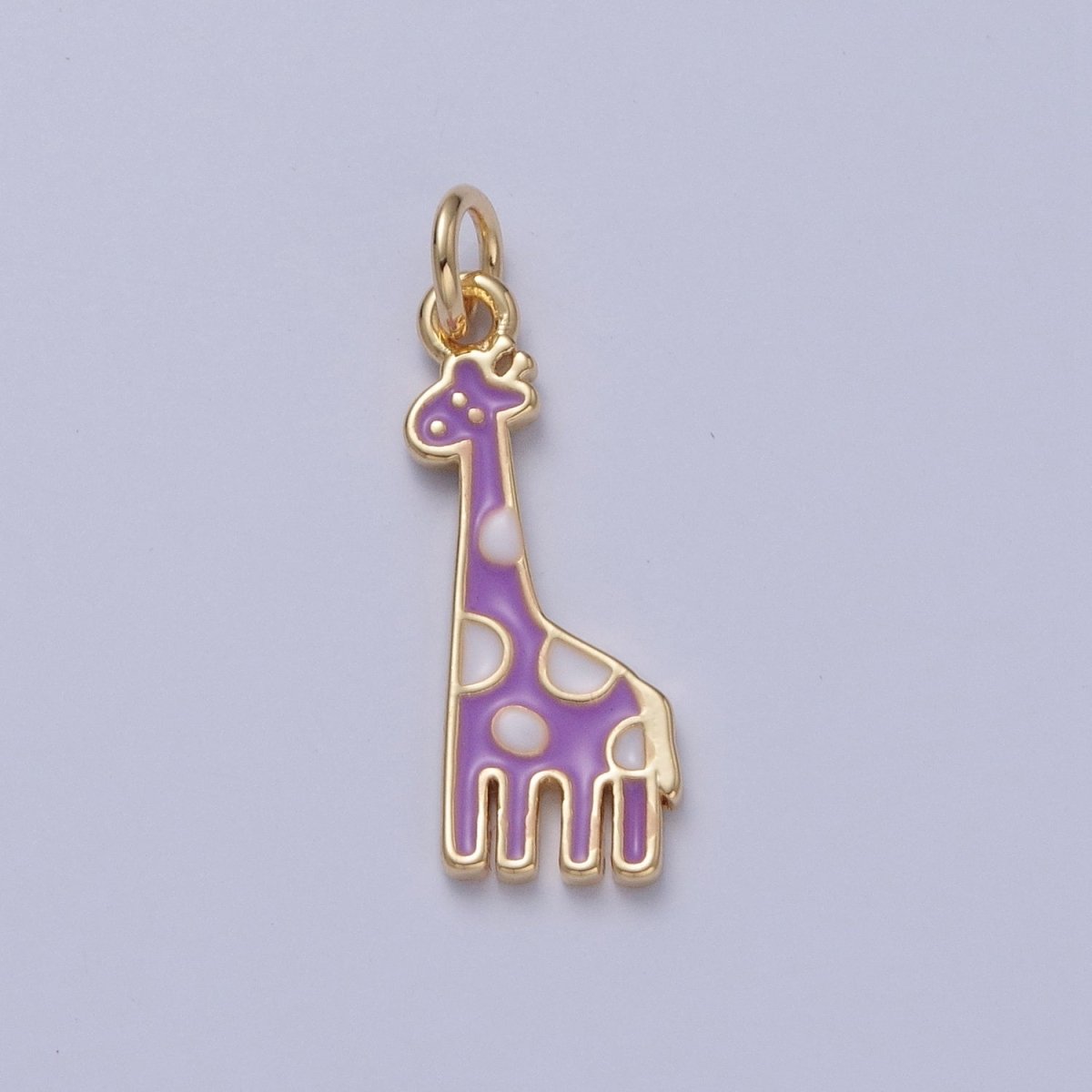 14K Gold Filled Kawaii Enamel Giraffe Safari Charm | X-091 - X-099