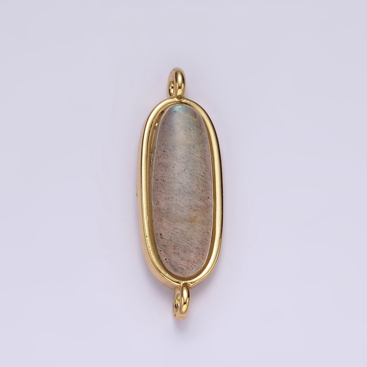 14K Gold Filled Labradorite Oblong Bezel Connector | G-823 - DLUXCA
