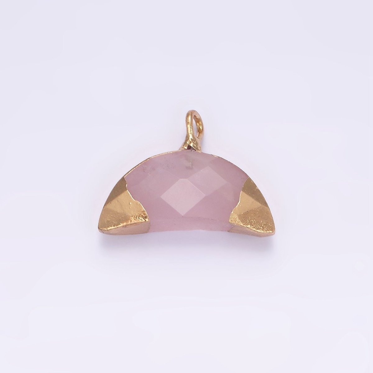 14K Gold Filled Lapis Lazuli, Amazonite, Rose Quartz, Howlite Crescent Horn Foiled Charm | N1745 - N1748