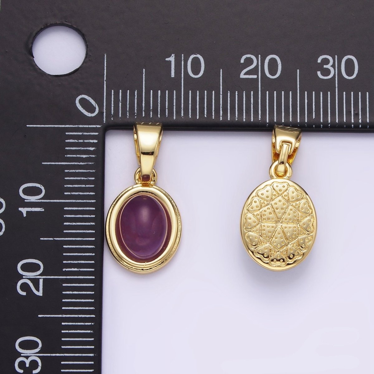 14K Gold Filled Lapis Lazuli, Peridot, Green Kyanite, Blue Agate, Sunstone, Pink Opal Bezel Oval Pendant | N1847 - N1852