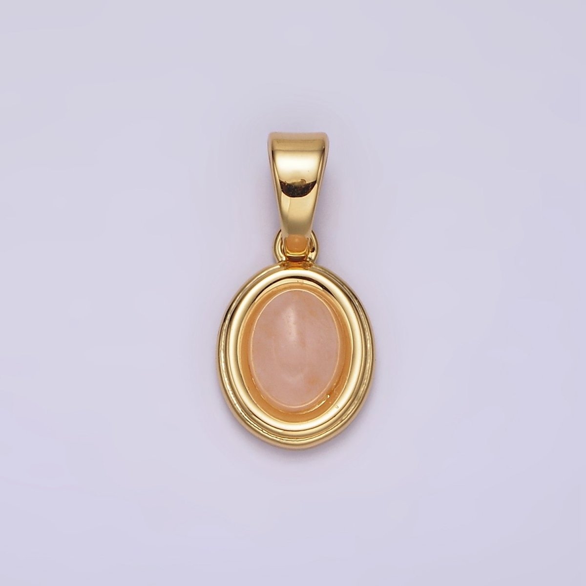 14K Gold Filled Lapis Lazuli, Peridot, Green Kyanite, Blue Agate, Sunstone, Pink Opal Bezel Oval Pendant | N1847 - N1852