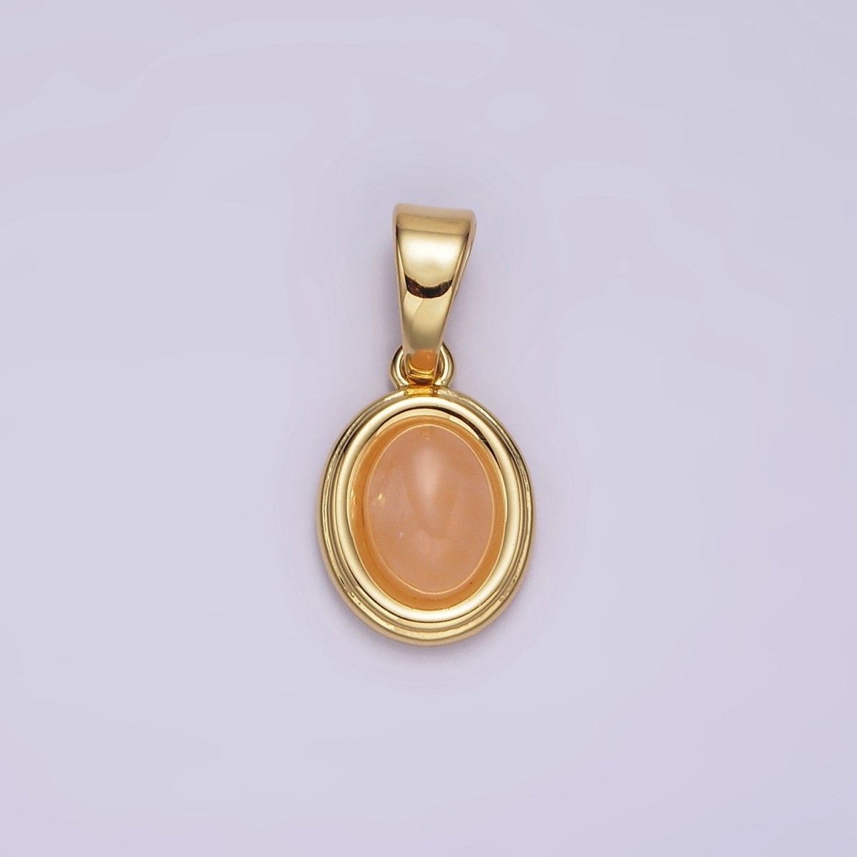 14K Gold Filled Lapis Lazuli, Peridot, Green Kyanite, Blue Agate, Sunstone, Pink Opal Bezel Oval Pendant | N1847 - N1852