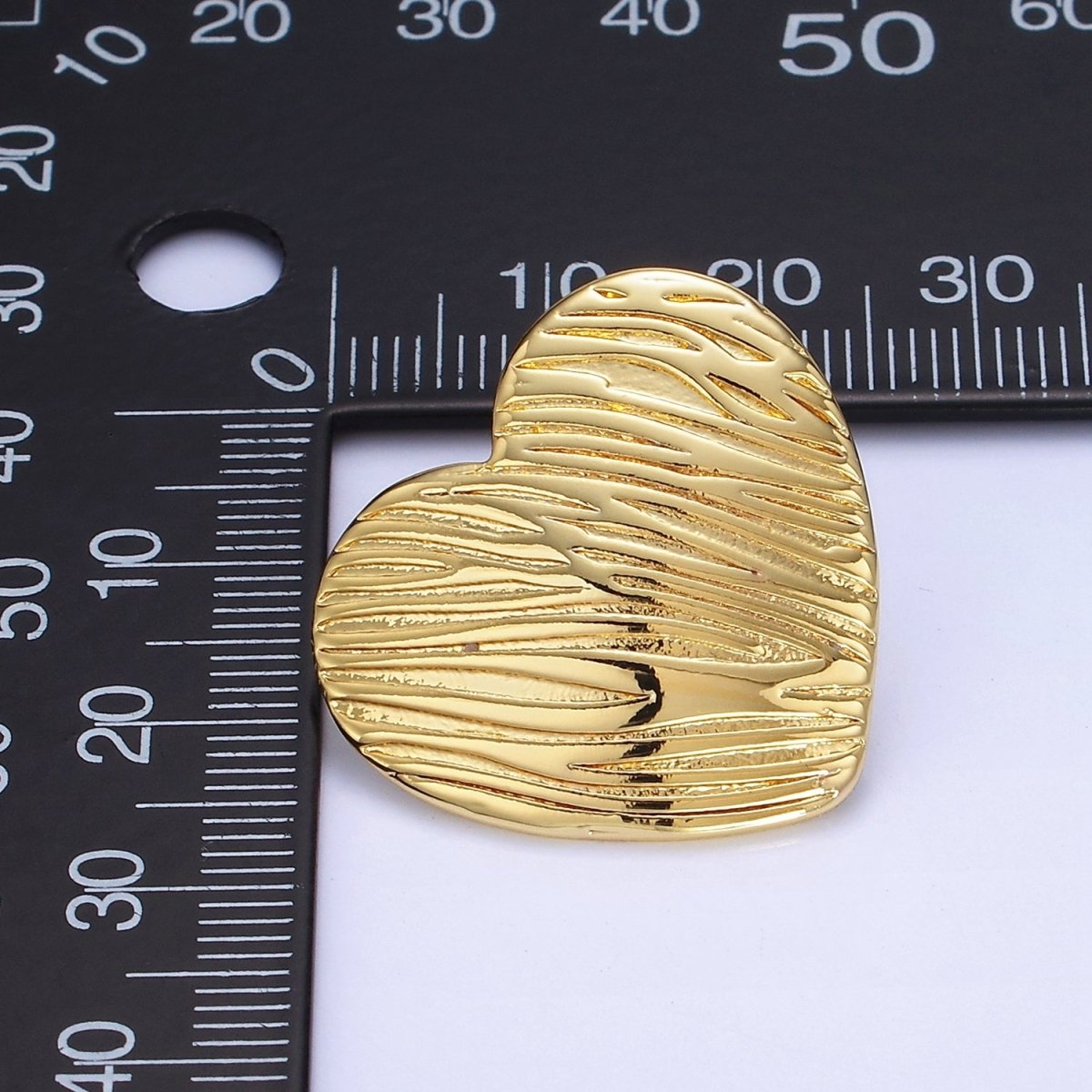 14K Gold Filled Line-Textured Heart Stud Earrings  in Gold & Silver | P456 P457