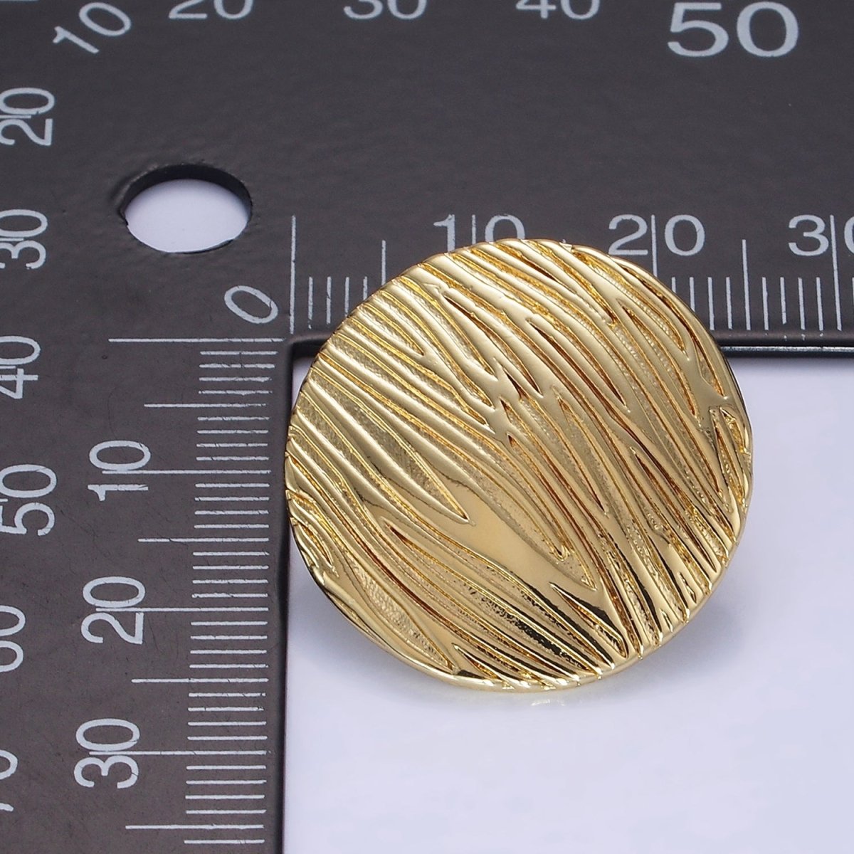 14K Gold Filled Line-Textured Round Stud Earrings in Gold & Silver | AB1298 AB1299