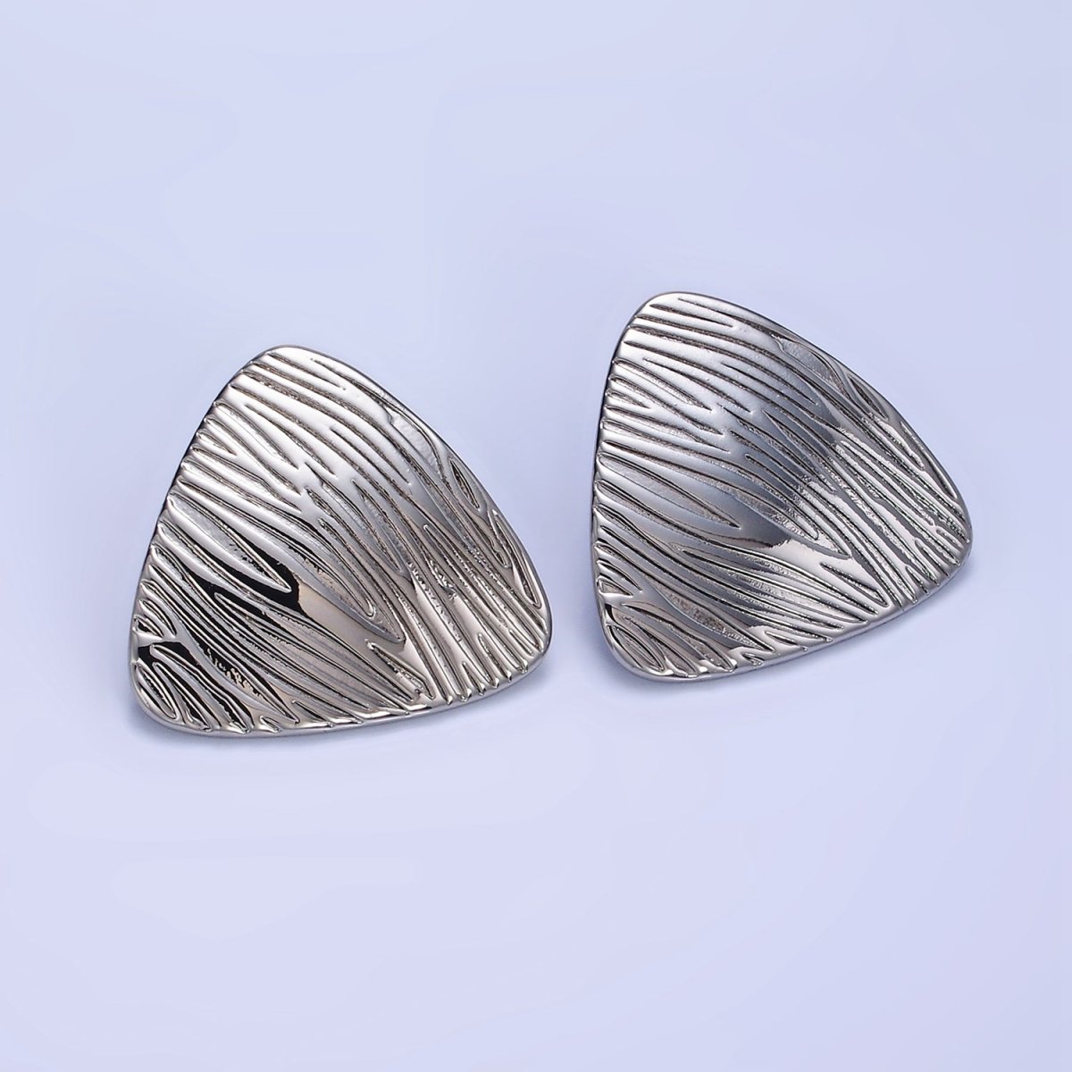 14K Gold Filled Line-Textured Triangle Stud Earrings in Gold & Silver | P470 P471 P481 AB1403